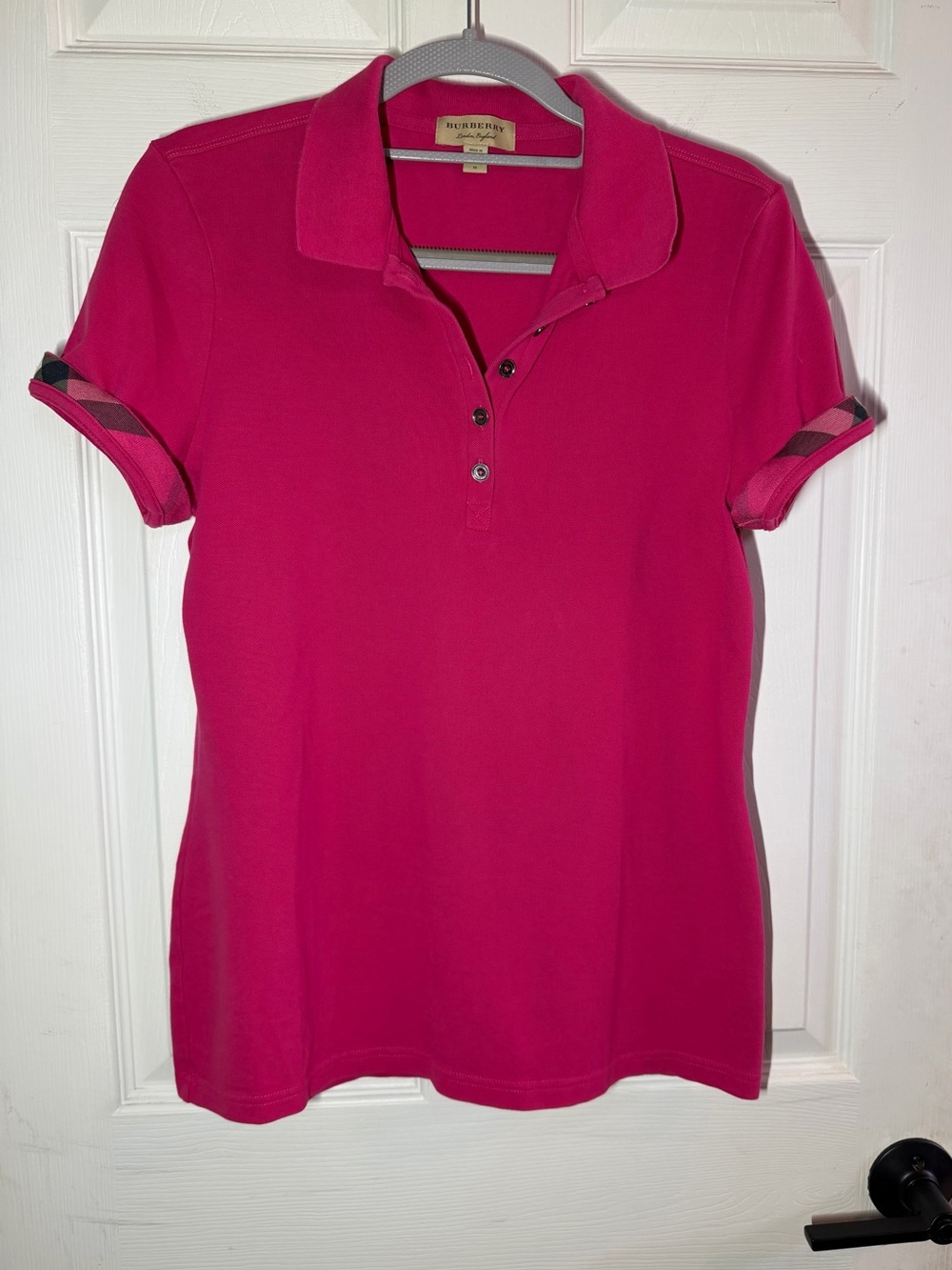 Burberry Women's Fuchsia Short-Sleeve Polo Shirt